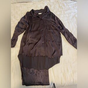 Kaffe Curve mocha brown satin set
